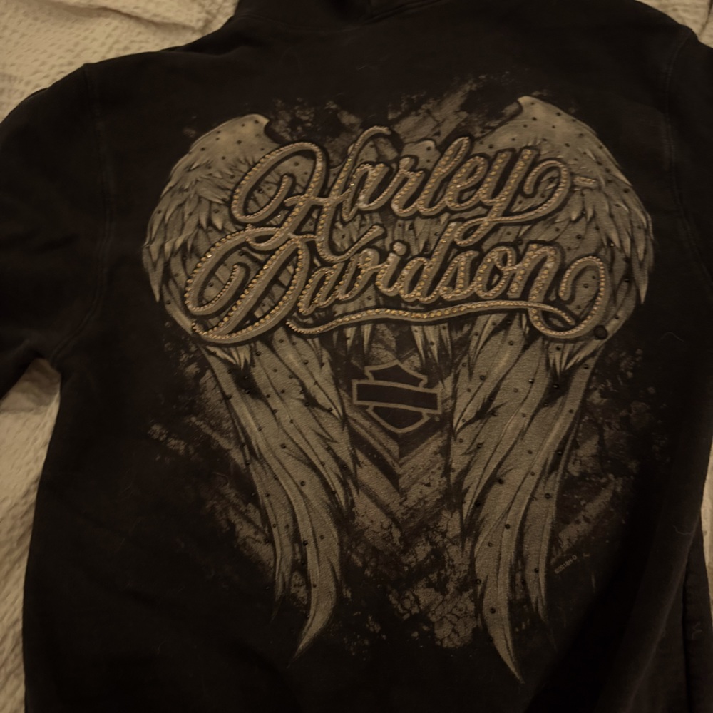 Rhinestone Angel Wings Ladies Harley Davidson jacket